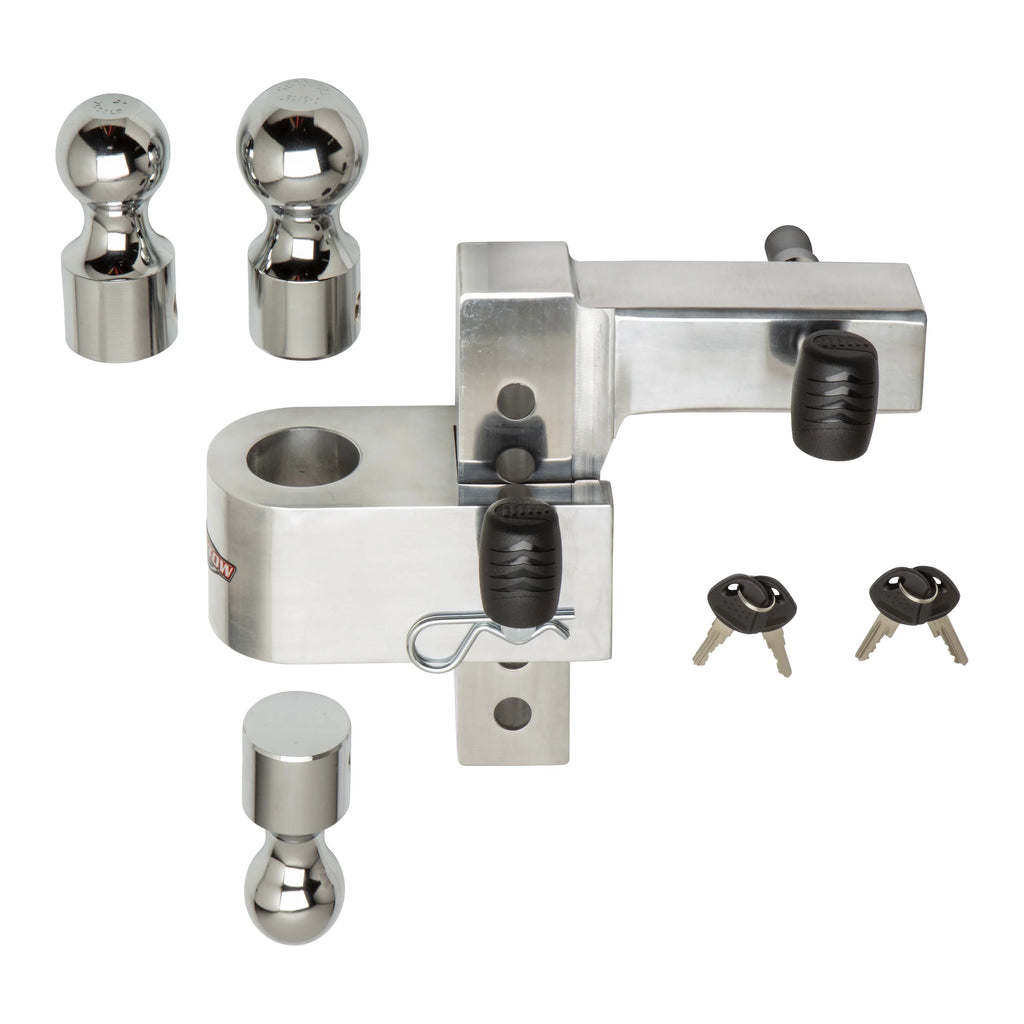 Aluma-Tow - 6" Drop Adjustable Interchangeable Hitch System by Uriah Products - UT623410 - 3 Hitch Balls - Locking Pins - 12,000 lb. GTWR