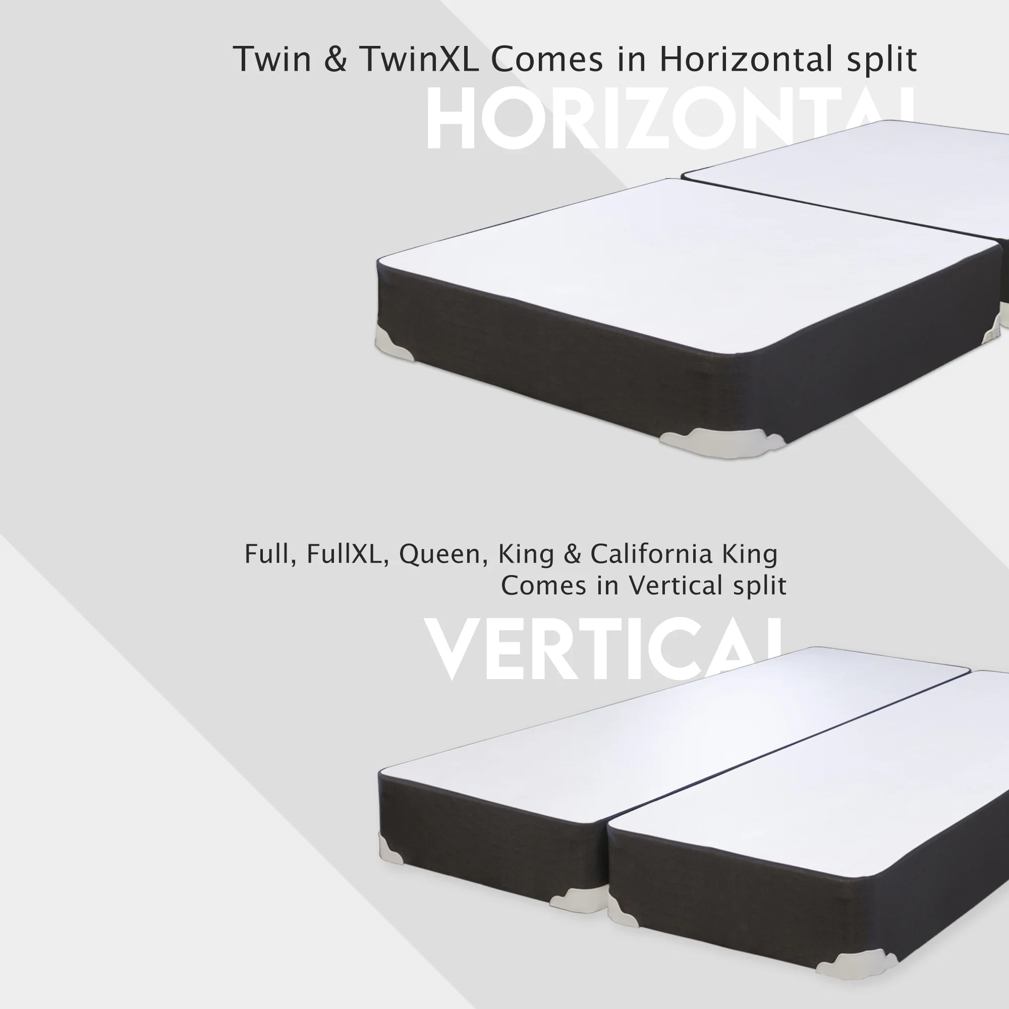 Continental Sleep, 8" Split wood Box Spring/Foundation for Mattress, Queen