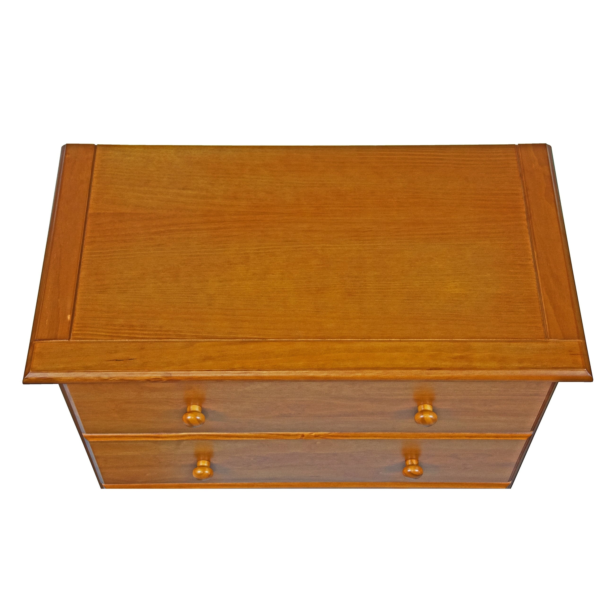 Palace Imports  100% Solid Wood 5-Drawer Chest with Metal or Wooden Knobs Honey Pine Stained Medium Wood