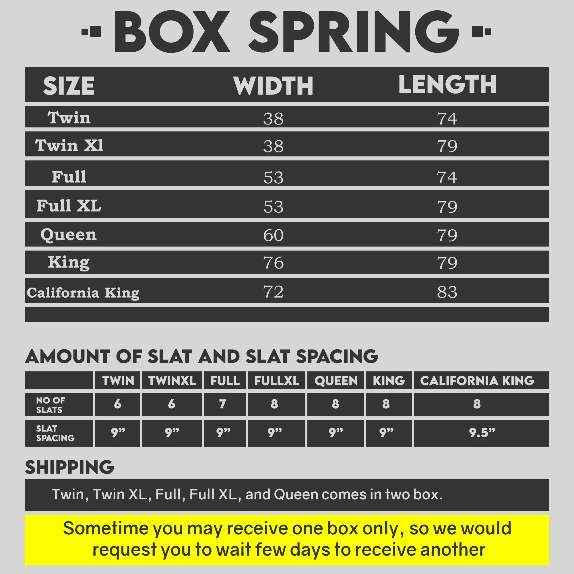 Continental Sleep, 8" Split wood Box Spring/Foundation for Mattress, Queen